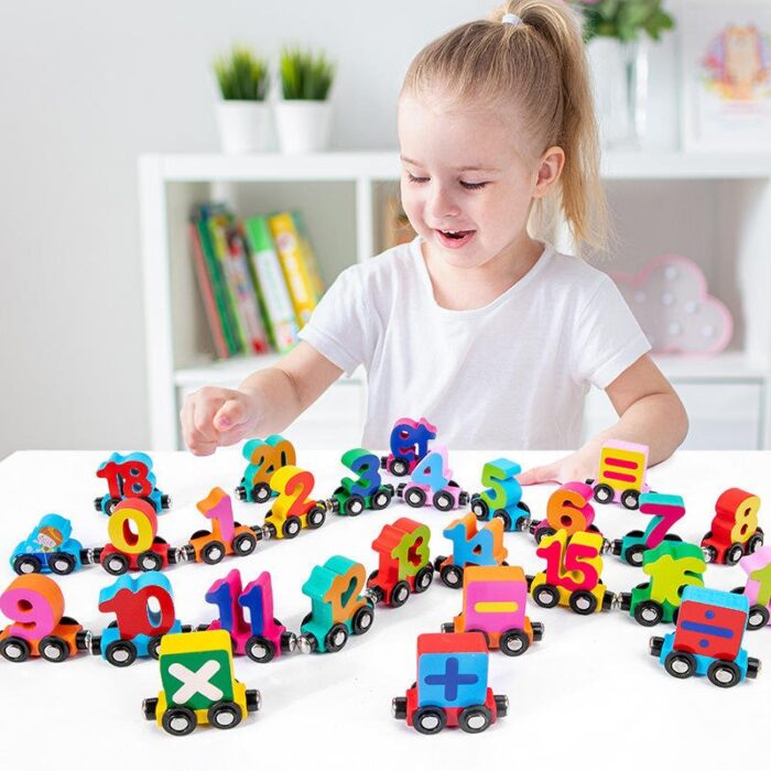 Wooden Magnetic Learning Train For Kids